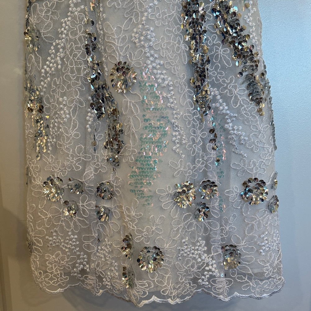 For Love & Lemons Silver Sequin Mini Dress - Picture 7 of 15